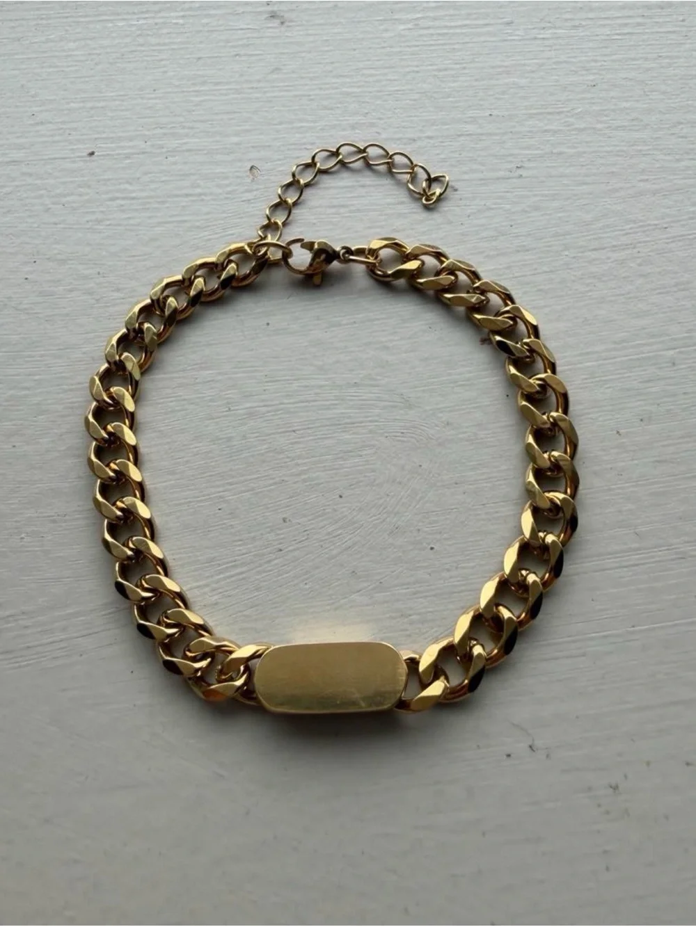 Men's Gold-Tone Cuban Link ID Bracelet